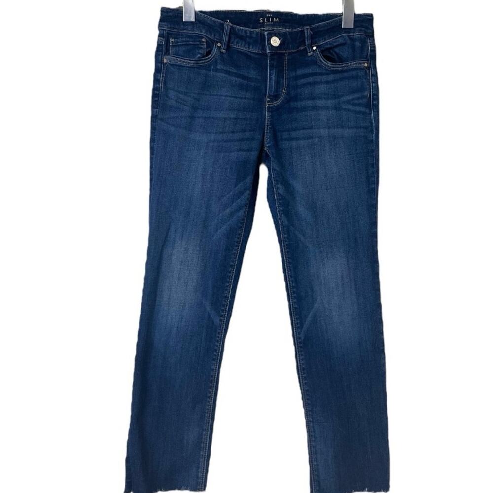 White House Black Market Jeans The Slim Crop Mid Rise Dark Wash Women’s Size 2